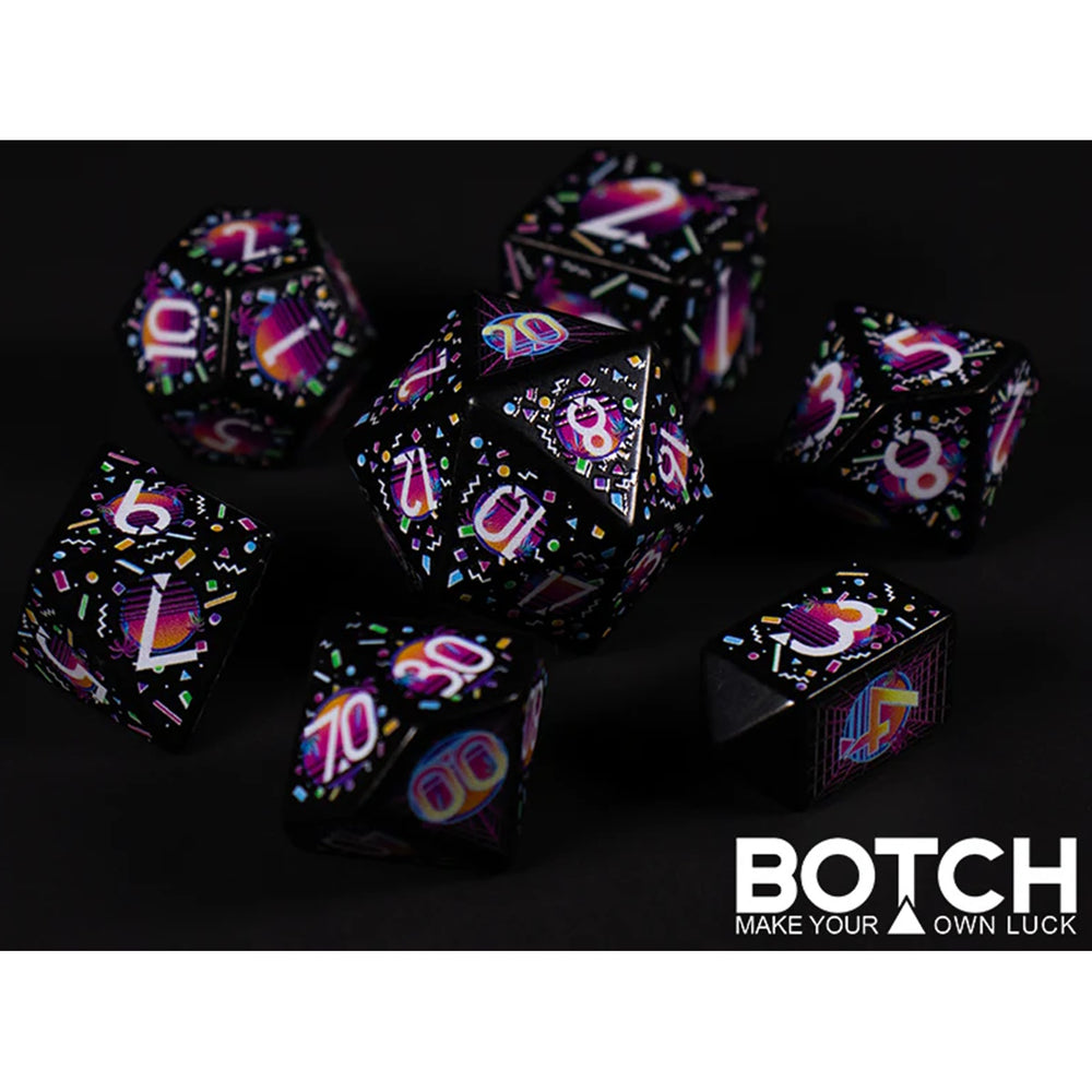 7-Die RPG Dice Set: Synth Nights (BOTCH)