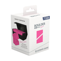 Ultimate Guard Deck Box: Boulder Deck Case - Solid Neon Pink (Holds 100+)