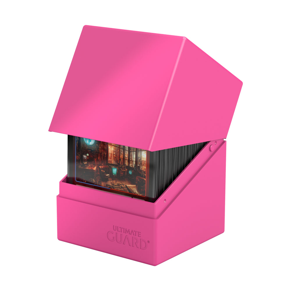 Ultimate Guard Deck Box: Boulder Deck Case - Solid Neon Pink (Holds 100+)