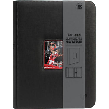 Ultra PRO Window Zippered PRO-Binder: Premium Sideloading Card Binder - Black (9 Pocket / Holds 180)