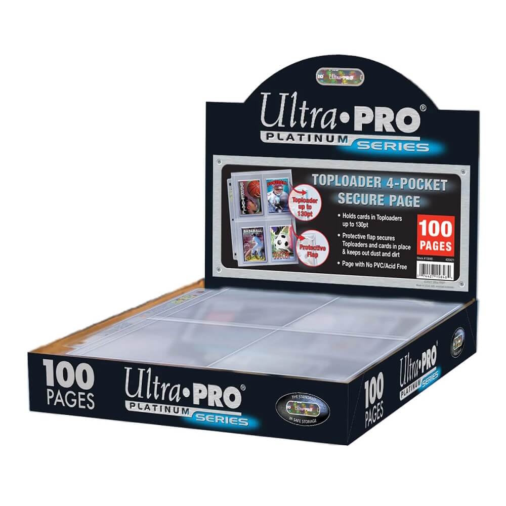 Ultra PRO Pages: Platinum Series - Toploader 4 Pocket Secure Page (100 Count)