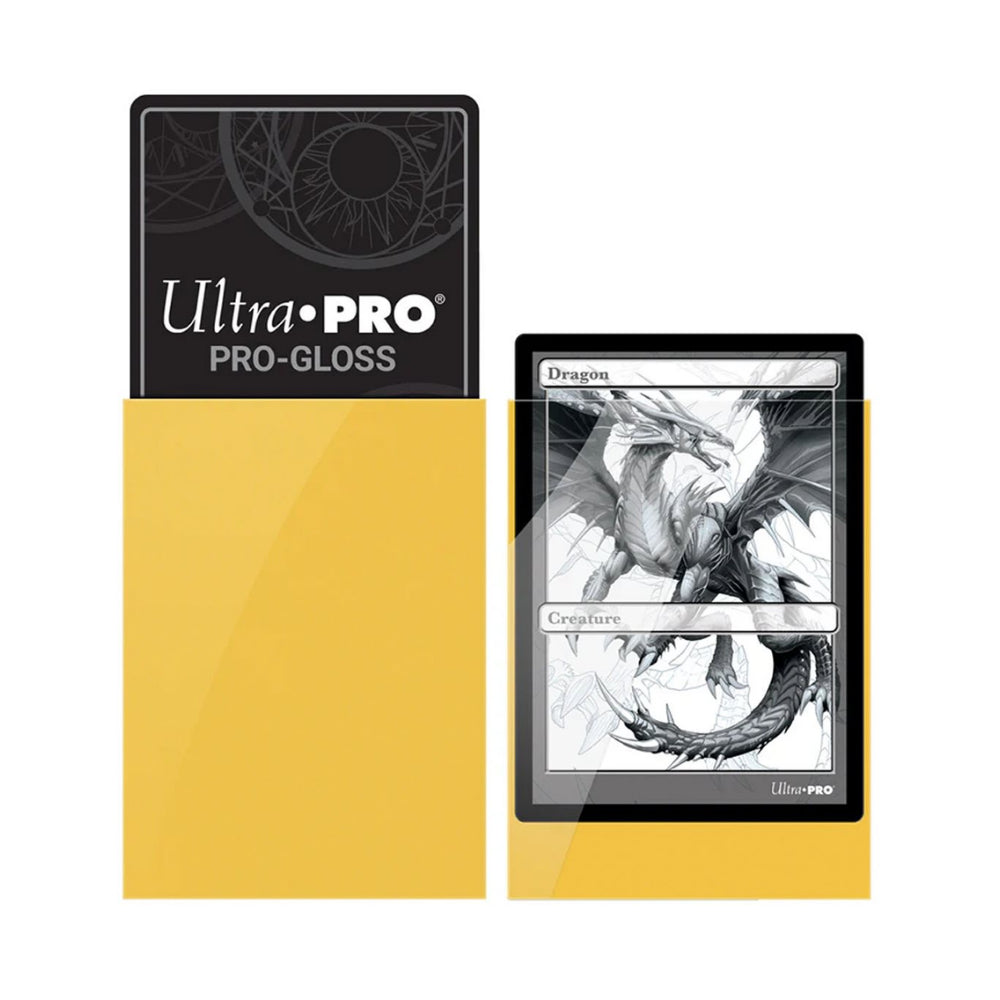 Ultra PRO Deck Protector Sleeves: PRO-Gloss - Solid Yellow (50 Count)