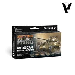 Vallejo: World War II Paint Set - American Armour & Infantry (70.203)