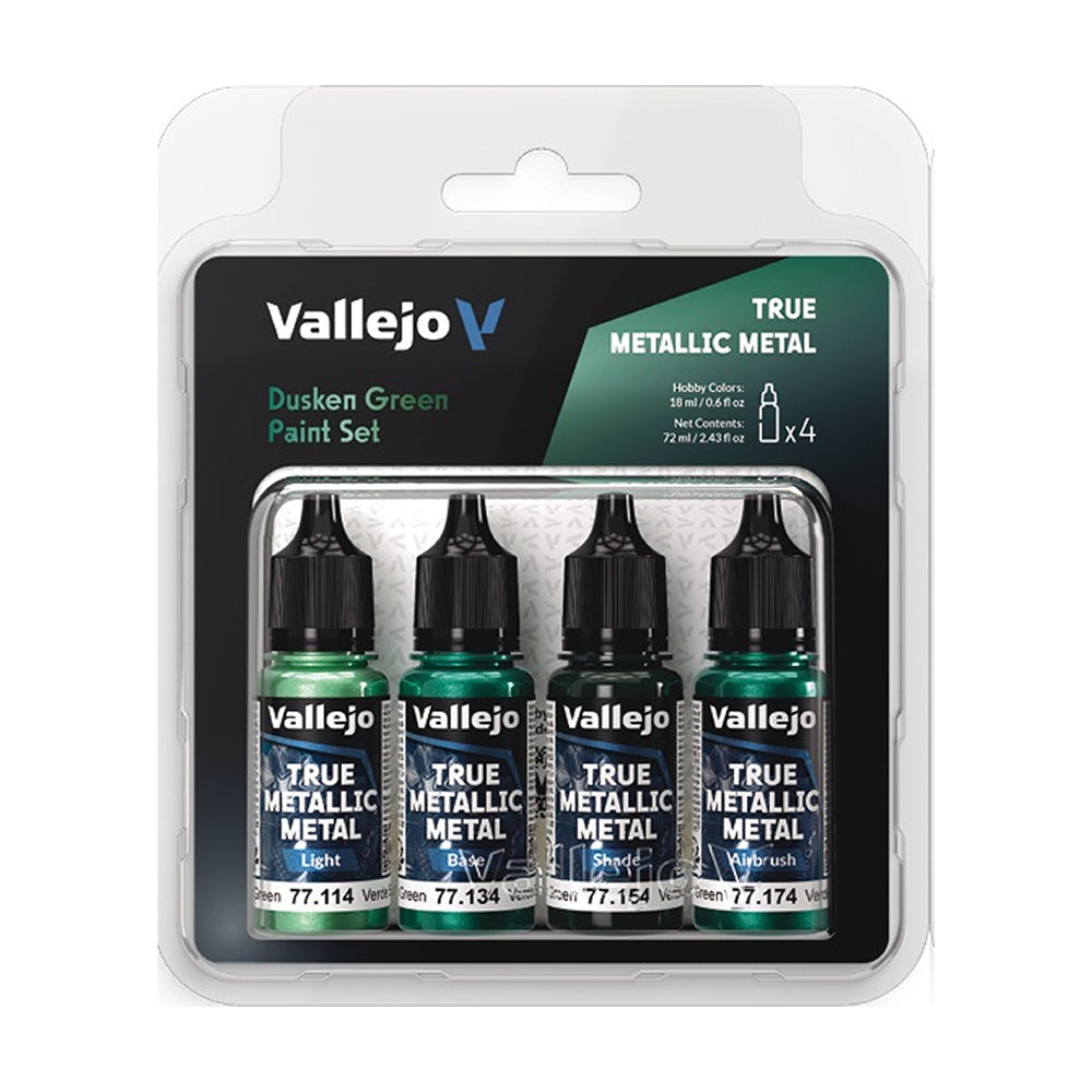 Vallejo: True Metallic Metal - Dusken Green Paint Set (77.257)