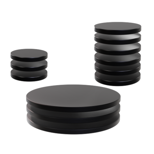 D&D Minis: Round Bases - Black (Assorted / WizKids Deep Cuts)