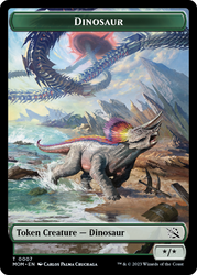 Warrior // Dinosaur Double-Sided Token [March of the Machine Tokens]