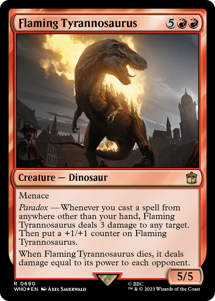 Flaming Tyrannosaurus (Surge Foil) [Doctor Who]