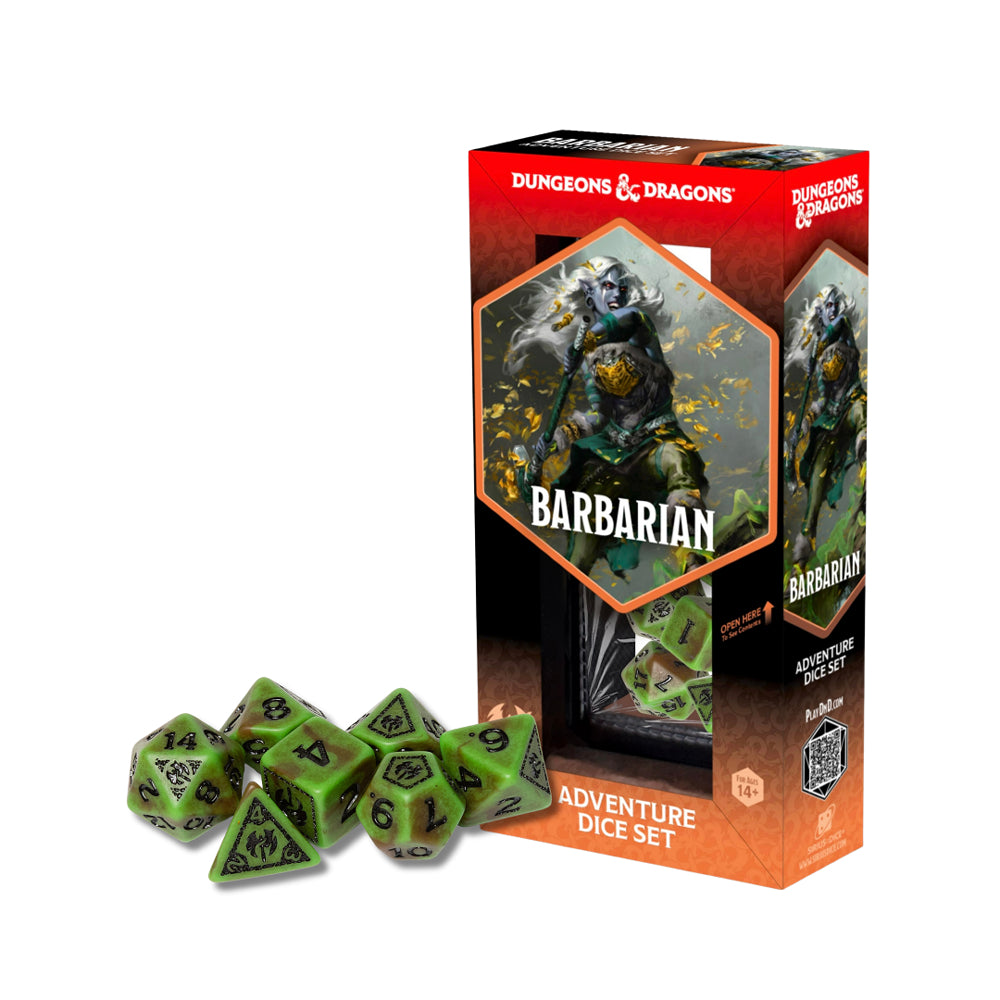 D&D Adventure Dice: Barbarian - Green/Brown (Sirius Dice)