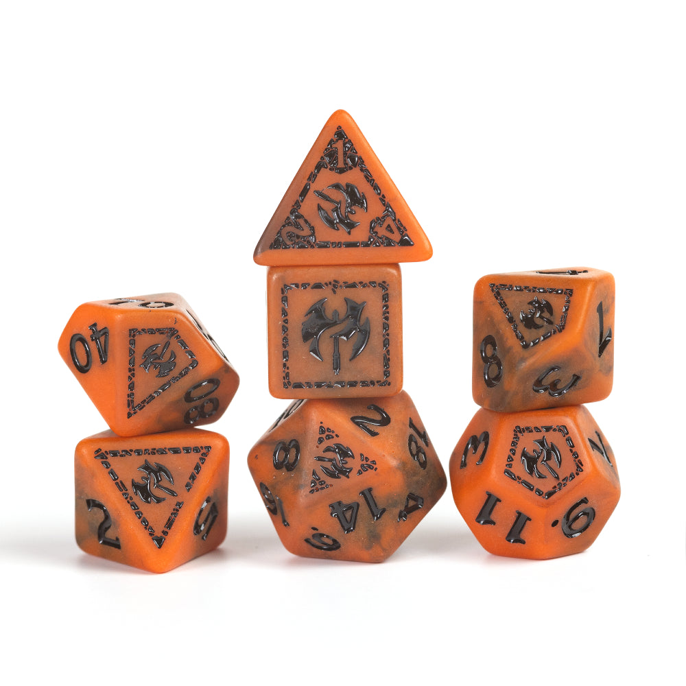 D&D Adventure Dice: Barbarian - Orange (Sirius Dice)