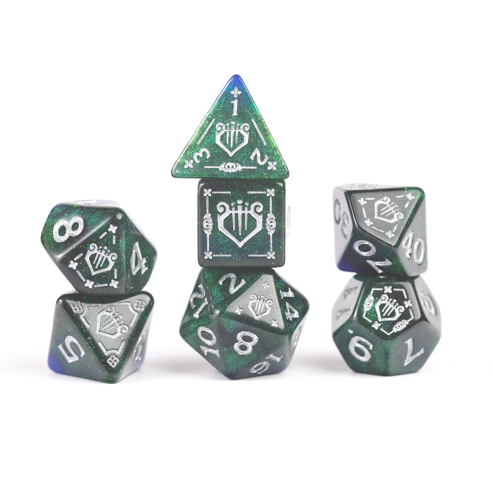 D&D Adventure Dice: Bard - Blue/Green (Sirius Dice)