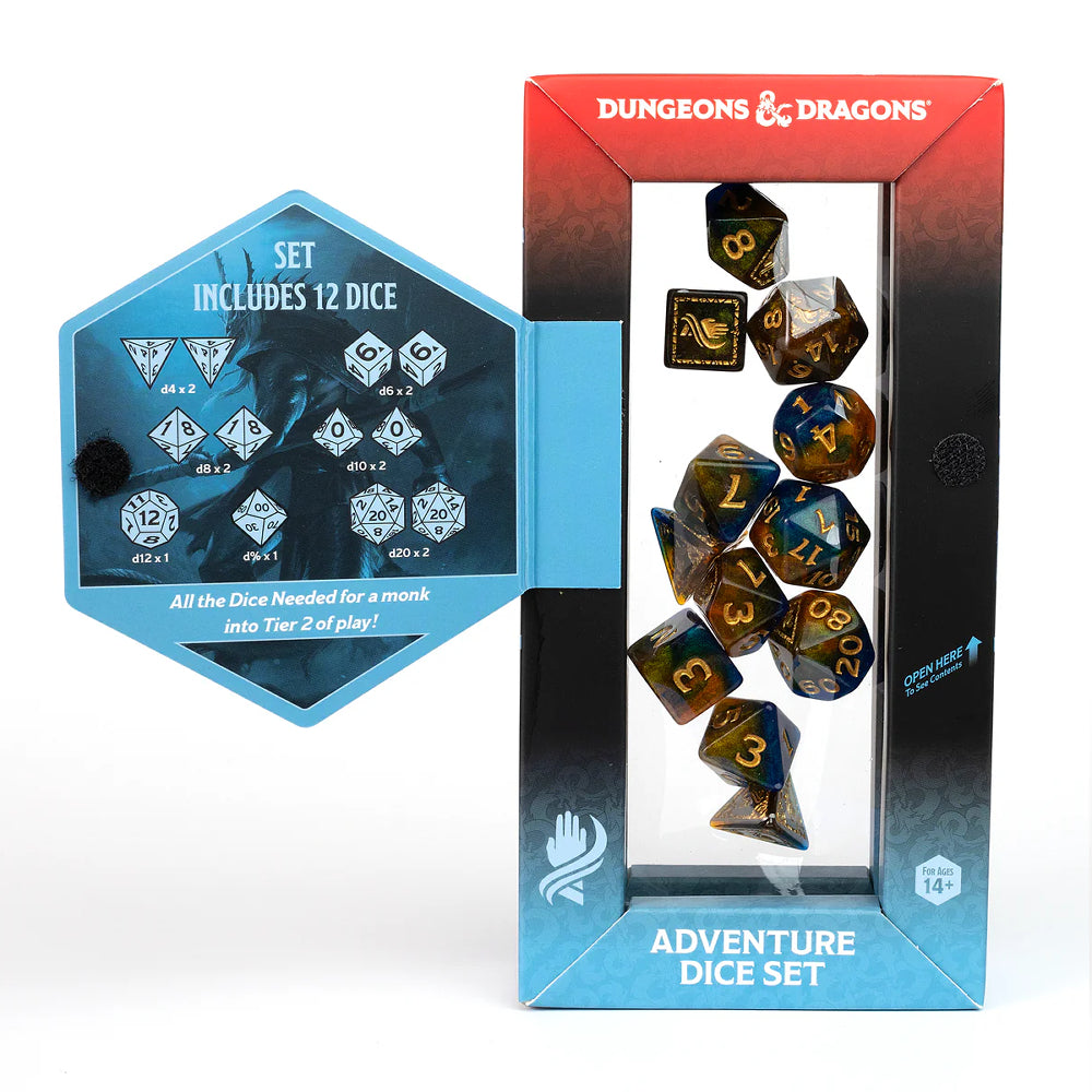 D&D Adventure Dice: Monk - Blue/Gold (Sirius Dice)