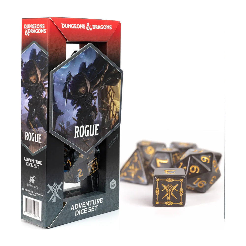 D&D Adventure Dice: Rogue - Black (Sirius Dice)