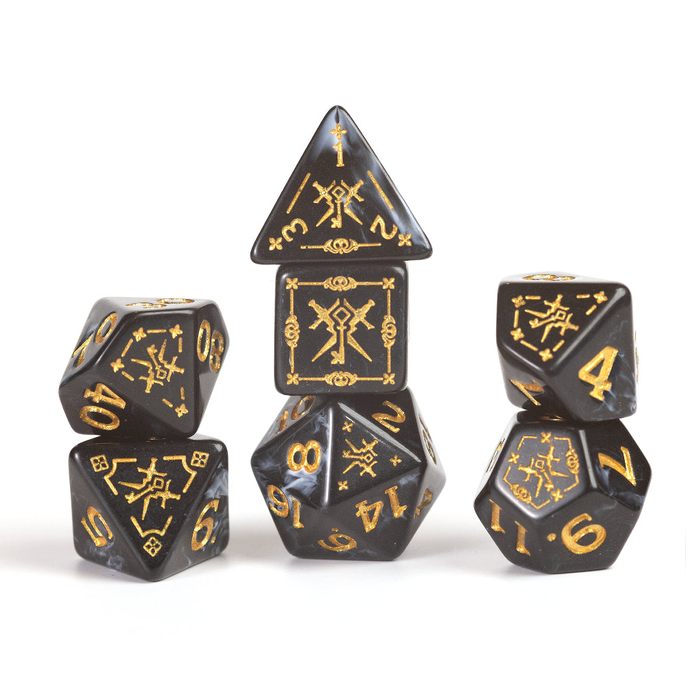 D&D Adventure Dice: Rogue - Black (Sirius Dice)