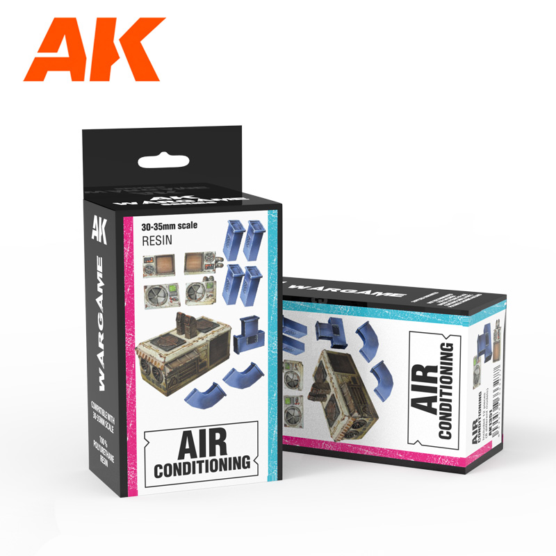 AK Interactive Air Conditioning Wargame Set 100% Polyurethane Resin Compatible With 30-35MM Scale