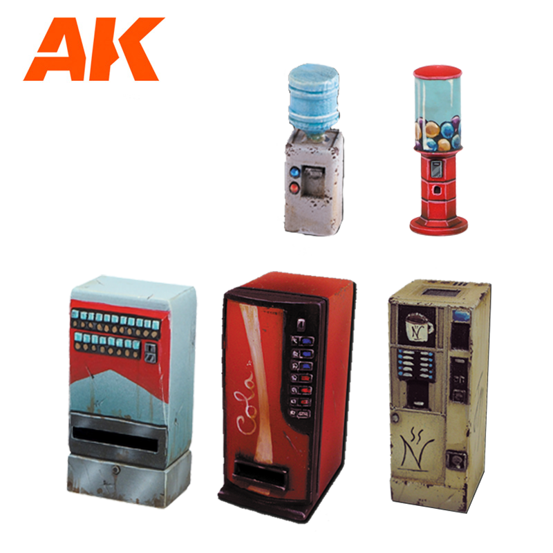 AK Interactive Vending Machine Wargame Set 100% Polyurethane Resin Compatible With 30-35MM Scale