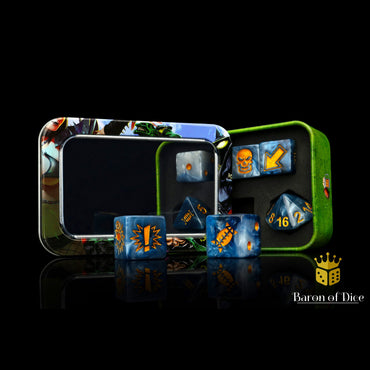 Baron of Dice: Bloody Football Dice - Titanium (7 Dice Set)