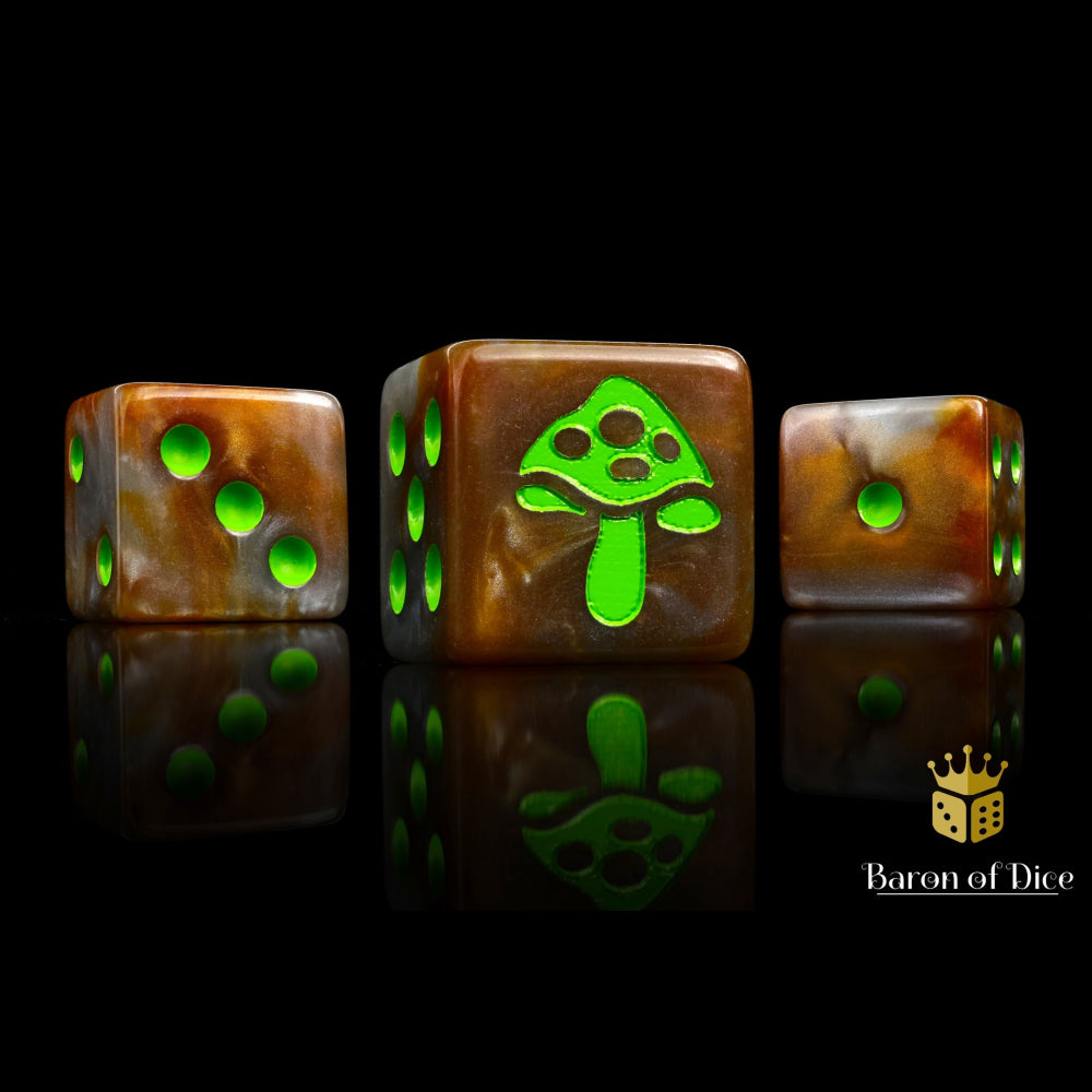 Baron of Dice: Shroom Dice - Bright Green (25D6)