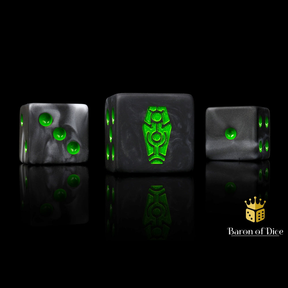 Baron of Dice: Day of the Dead Dice - Green Coffin (25D6)