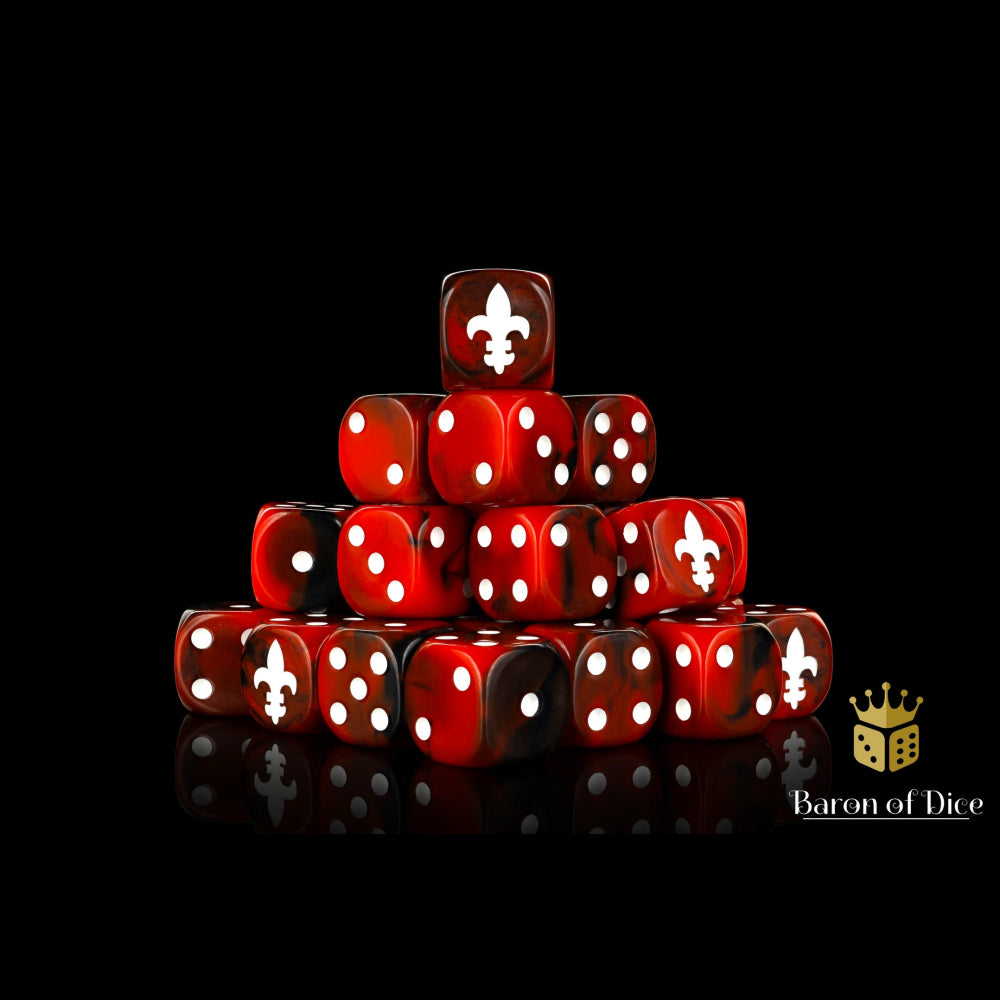 Baron of Dice: Fleur De Lis - Red (25D6)