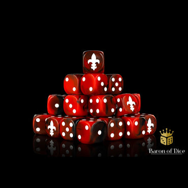 Baron of Dice: Fleur De Lis - Red (25D6)