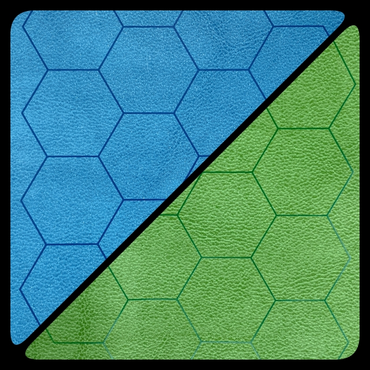 Chessex Double Sided Battlemat: 1" Hex - Green/Blue (26"x 23")