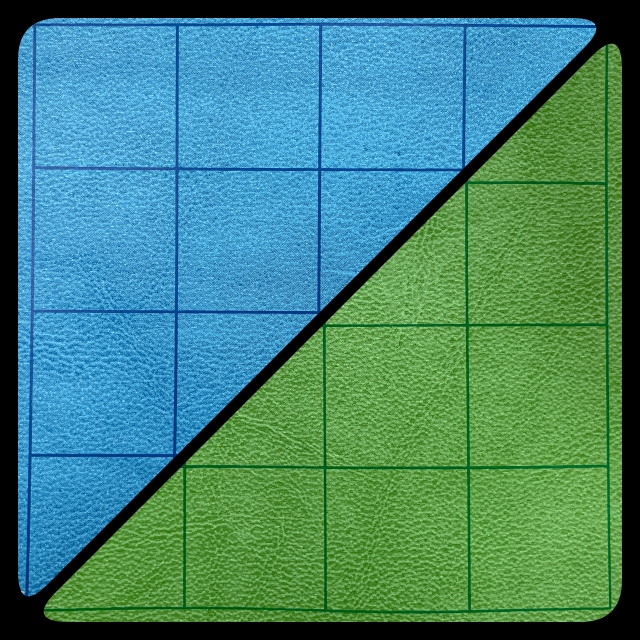 Chessex Double Sided Battlemat: 1" Grid - Green/Blue (26"x 23")