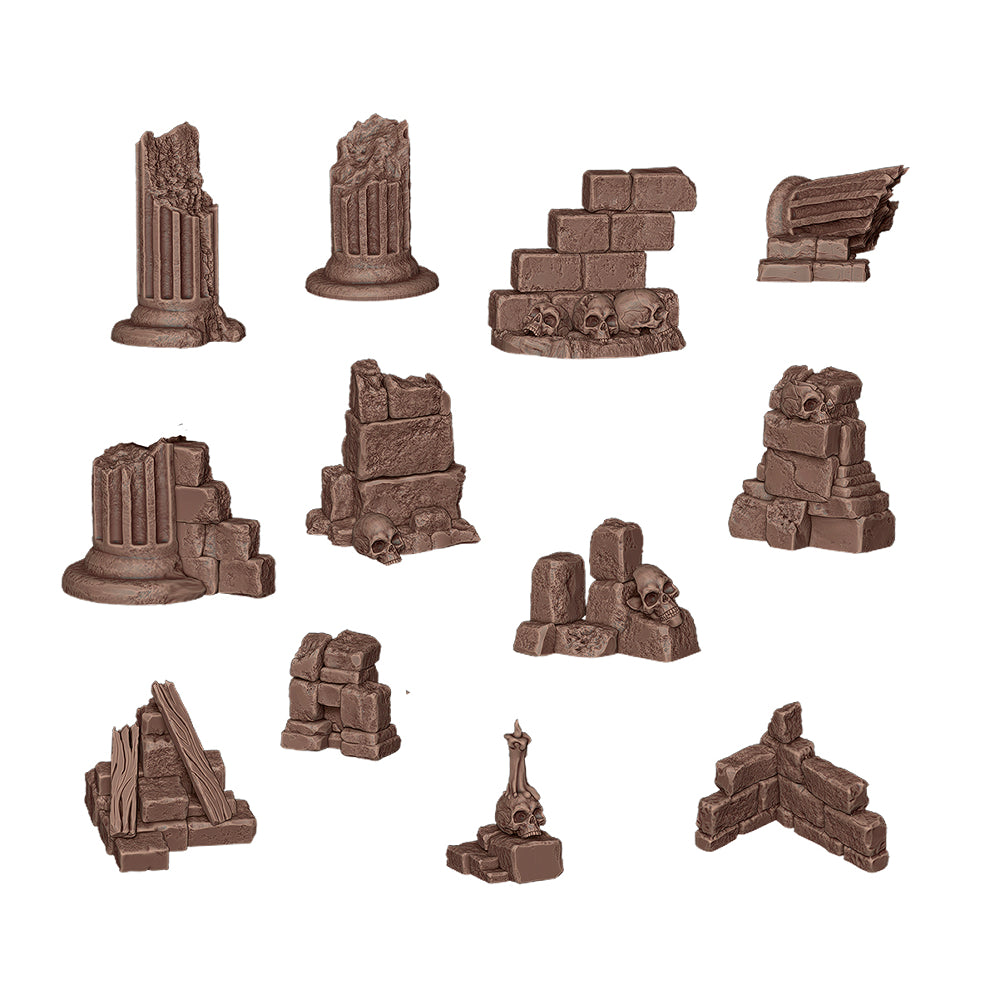 AK: Basing Bits - Village Ruins (12 Pieces) (AKBIT0012)