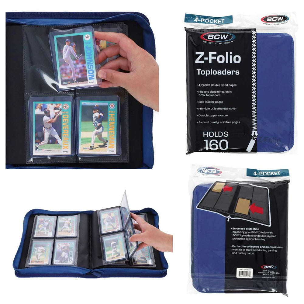 BCW Z-Folio LX: Toploaders Album - Blue (4 Pocket / Holds 160)
