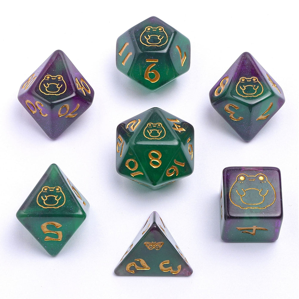 RPG Dice: Bog Frog (Glow in the Dark) - Gold (HYMGHO)