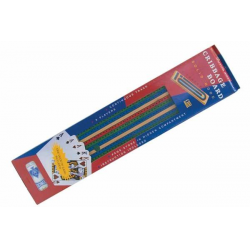 Cribbage: 3 Colour Track (Wood) w/Pegs and Storage+ Cards