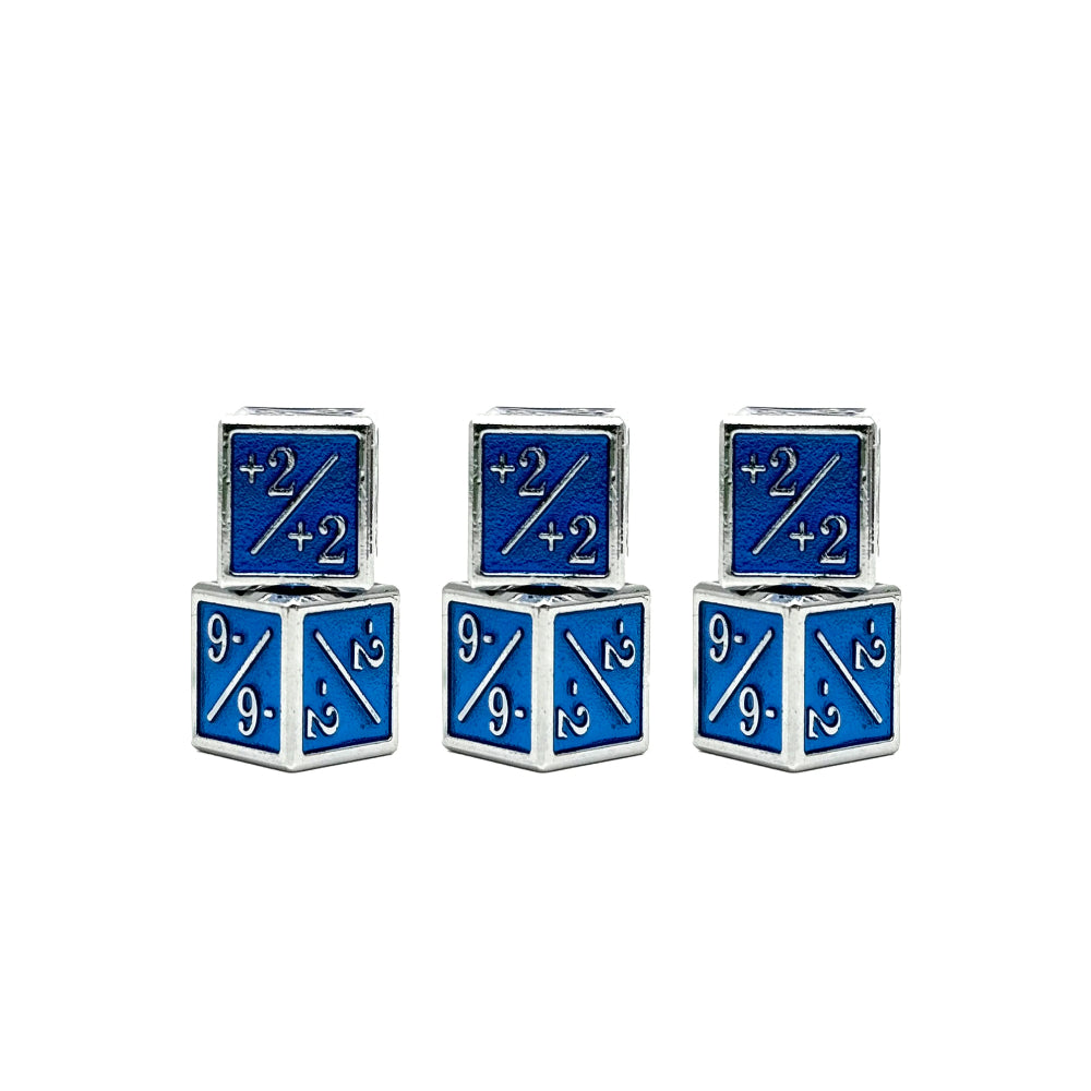 1/+1 & -1/-1 MTG Counters: Blue Metal (Norse Foundry)
