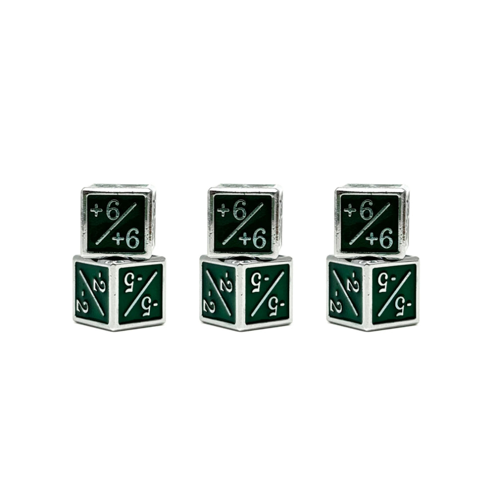 1/+1 & -1/-1 MTG Counters: Green Metal (Norse Foundry)