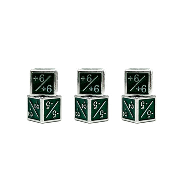 1/+1 & -1/-1 MTG Counters: Green Metal (Norse Foundry)