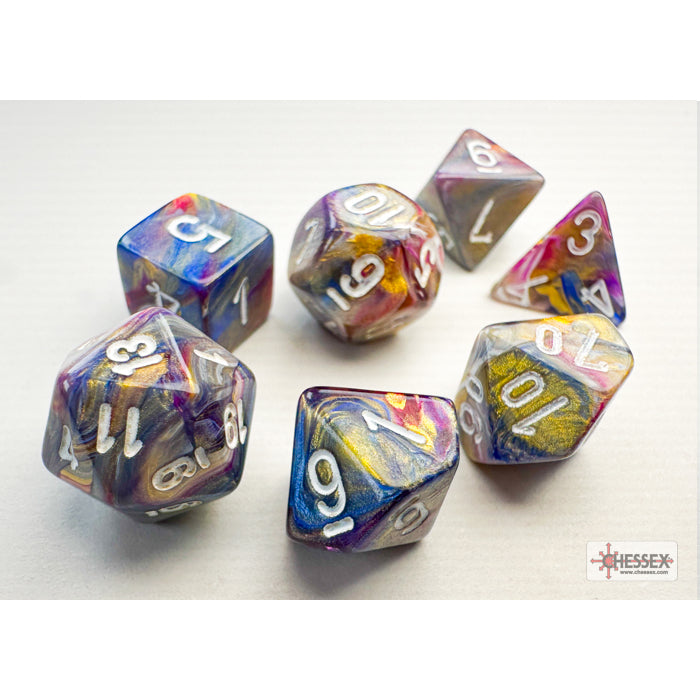 Chessex Mini 7pc Festive Carousel/White