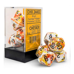 RPG Dice: Brush Sunrise/Black (CHX24403)