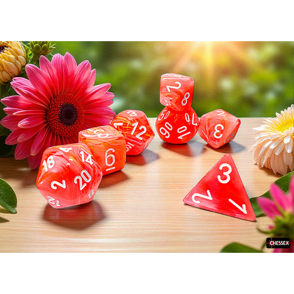RPG Dice (Mega): Festive Dahlia/White Luminary (CHX22553)