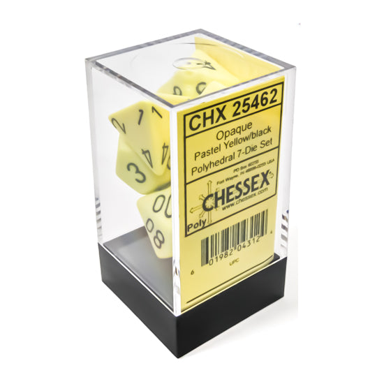 RPG Dice: Opaque Pastel Yellow/Black (CHX25462)