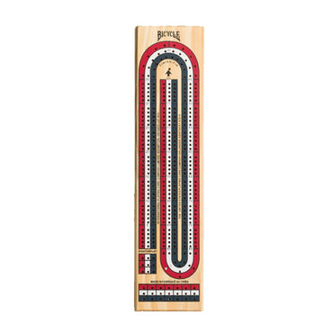 Bicycle: Wood Cribbage Board - 3-Lane Color Track