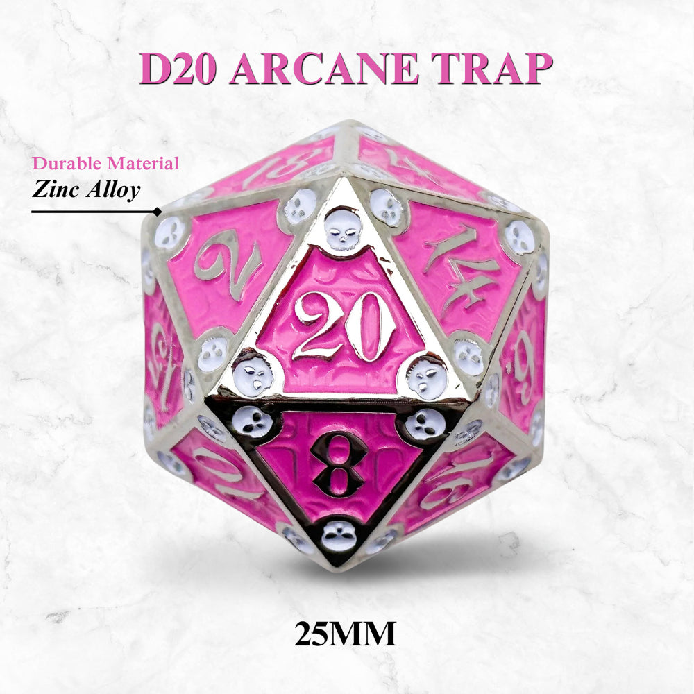 Metal D20 (25mm): Dungeon Delve Runestones - Arcane Trap (Norse Foundry)