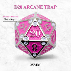 Metal D20 (25mm): Dungeon Delve Runestones - Arcane Trap (Norse Foundry)