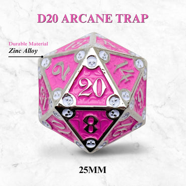 Metal D20 (25mm): Dungeon Delve Runestones - Arcane Trap (Norse Foundry)