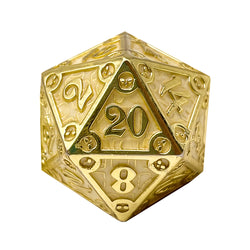 Metal D20 (25mm): Dungeon Delve Runestones - Enchanted Parchment (Norse Foundry)