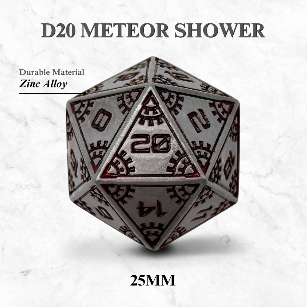 Metal D20 (25mm): Meteor Runestones - Meteor Shower (Norse Foundry)