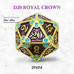 Metal D20 (25mm): Dungeon Delve Runestones - Royal Crown (Norse Foundry)