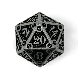 Metal D20 (25mm): Dungeon Delve Runestones - Shadow Knight (Norse Foundry)