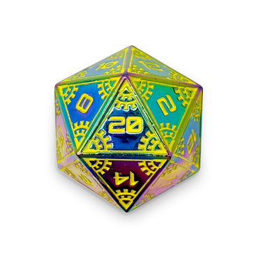 Metal D20 (25mm): Meteor Runestones - Solar Flare (Norse Foundry)