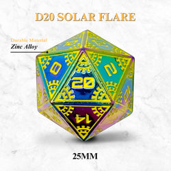 Metal D20 (25mm): Meteor Runestones - Solar Flare (Norse Foundry)