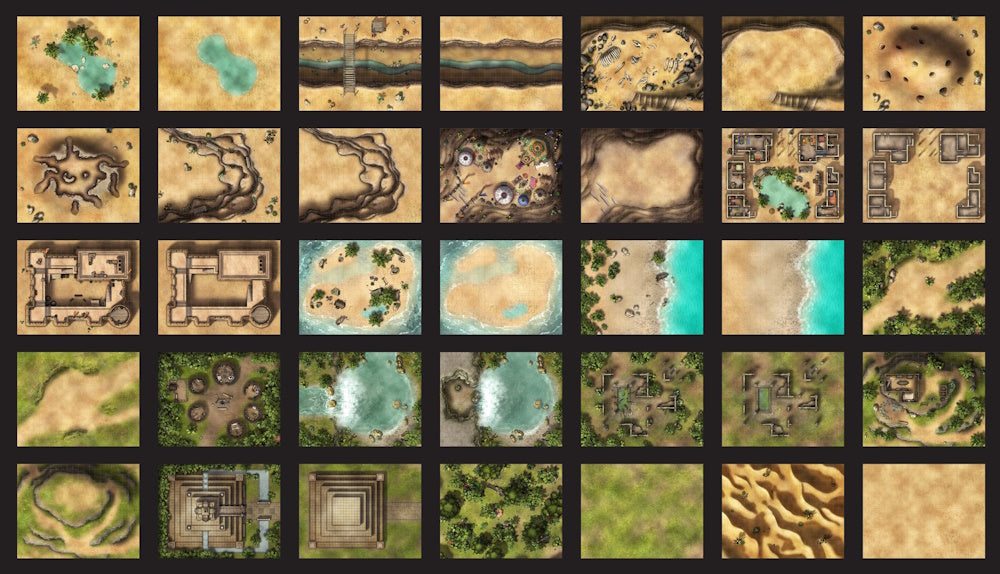 Into The Wilds Battlemaps: Deserts and Villages