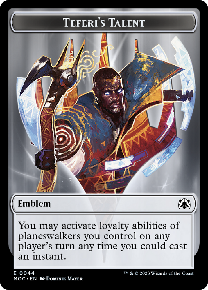 Phyrexian Myr // Teferi's Talent Emblem Double-Sided Token [March of the Machine Tokens]