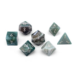 Gemstone RPG Dice: Green Striped Agate (Norse Foundry)